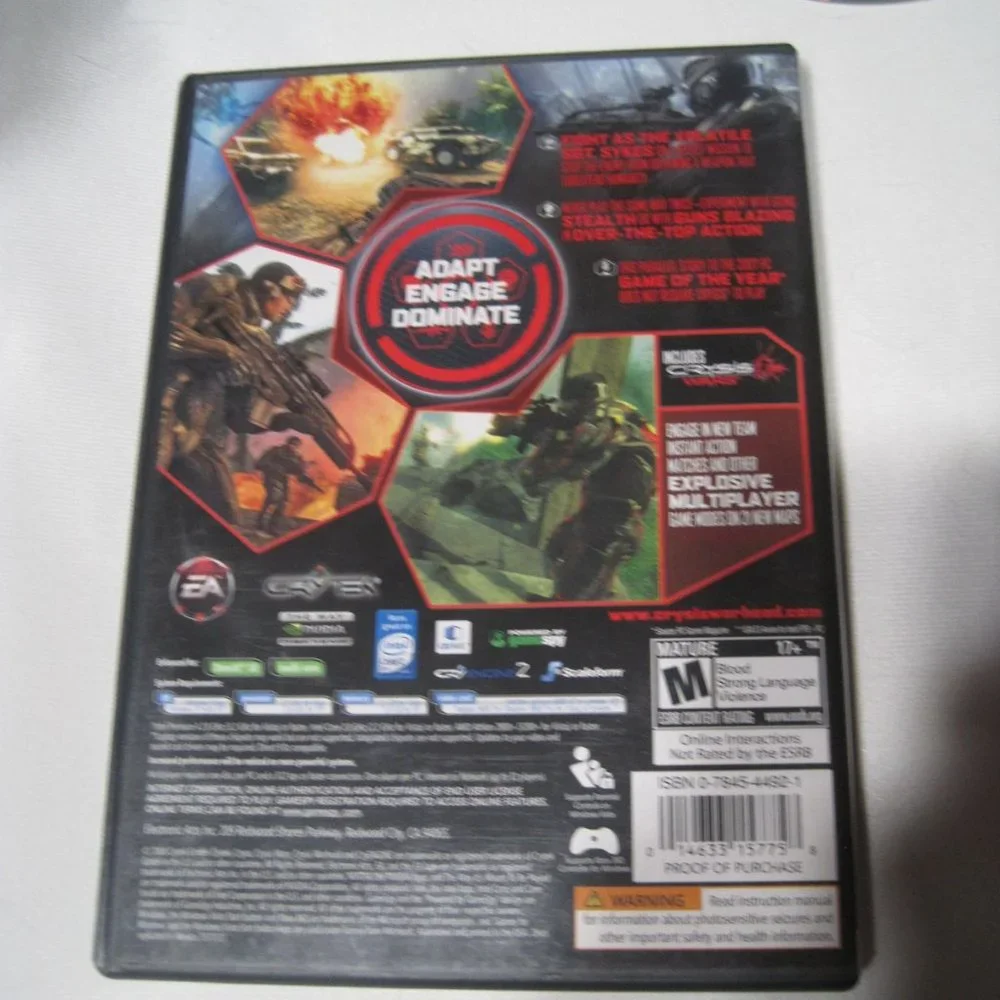 CRYSIS Limited Edition and CRYSIS WARHEAD and Wars PC Games (2008, rated M 17+)